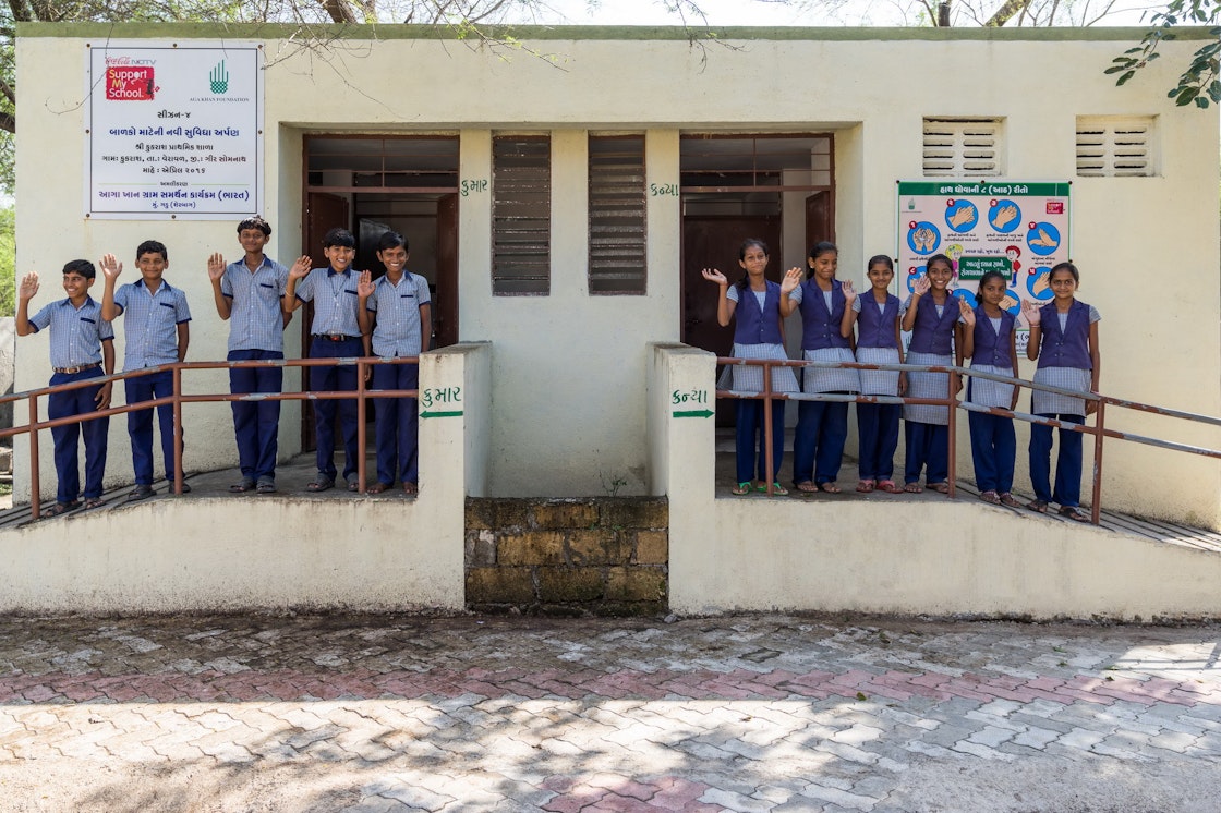 School supported under the AKDN Comprehensive Sanitation Initiative in Kukras, Gujarat, India. AKDN / Christopher Wilton-Steer