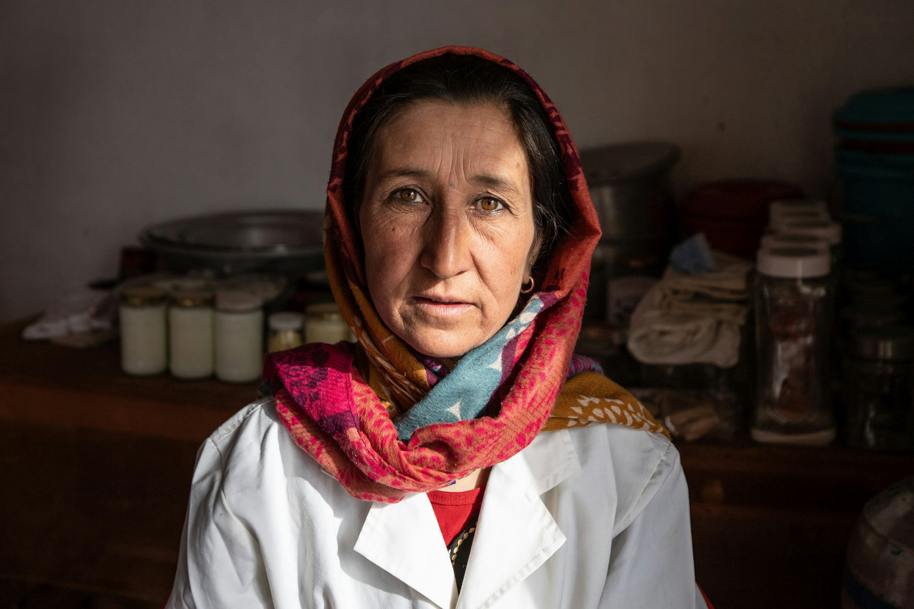 Adeela runs a dairy shop in Ishkashim, Badakhshan. She learnt dairy processing and business skills through AKF-led training and now earns a steady income at her local dairy shop, selling milk and butter to her community.