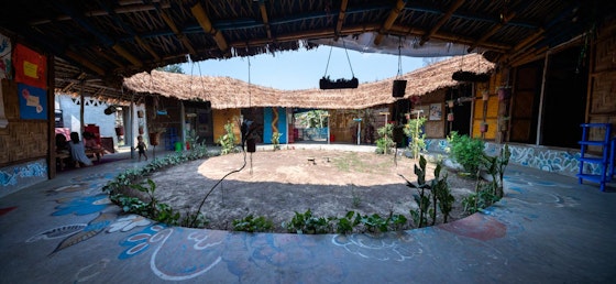 The open courtyard of the Safe Space for Women and Girls in Camp 25 connects all the surrounding rooms. The shelter provides women of all age with sanitary facilities as well as a place for them to create and share. | Aga Khan Trust for Culture / Asif Salman (photographer)