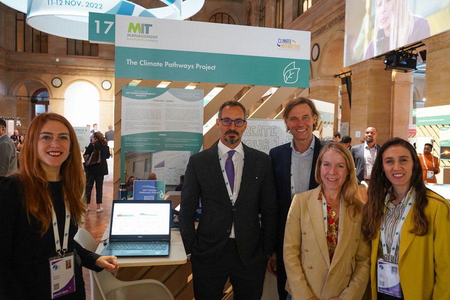 Prince Rahim Aga Khan with the Climate Pathways Project team  at the Paris Peace Forum 2022 | AKDN / Guillaume Bonn